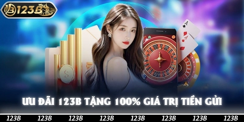 Ưu đãi 123b tặng 100% giá trị tiền gửi lần đầu tiên